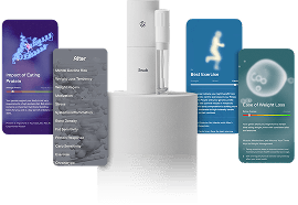 AlterMe swab kit and screenshots of DNA results