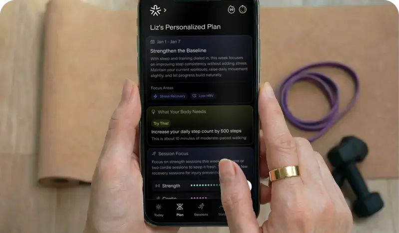 woman with alterme ring using alterme application