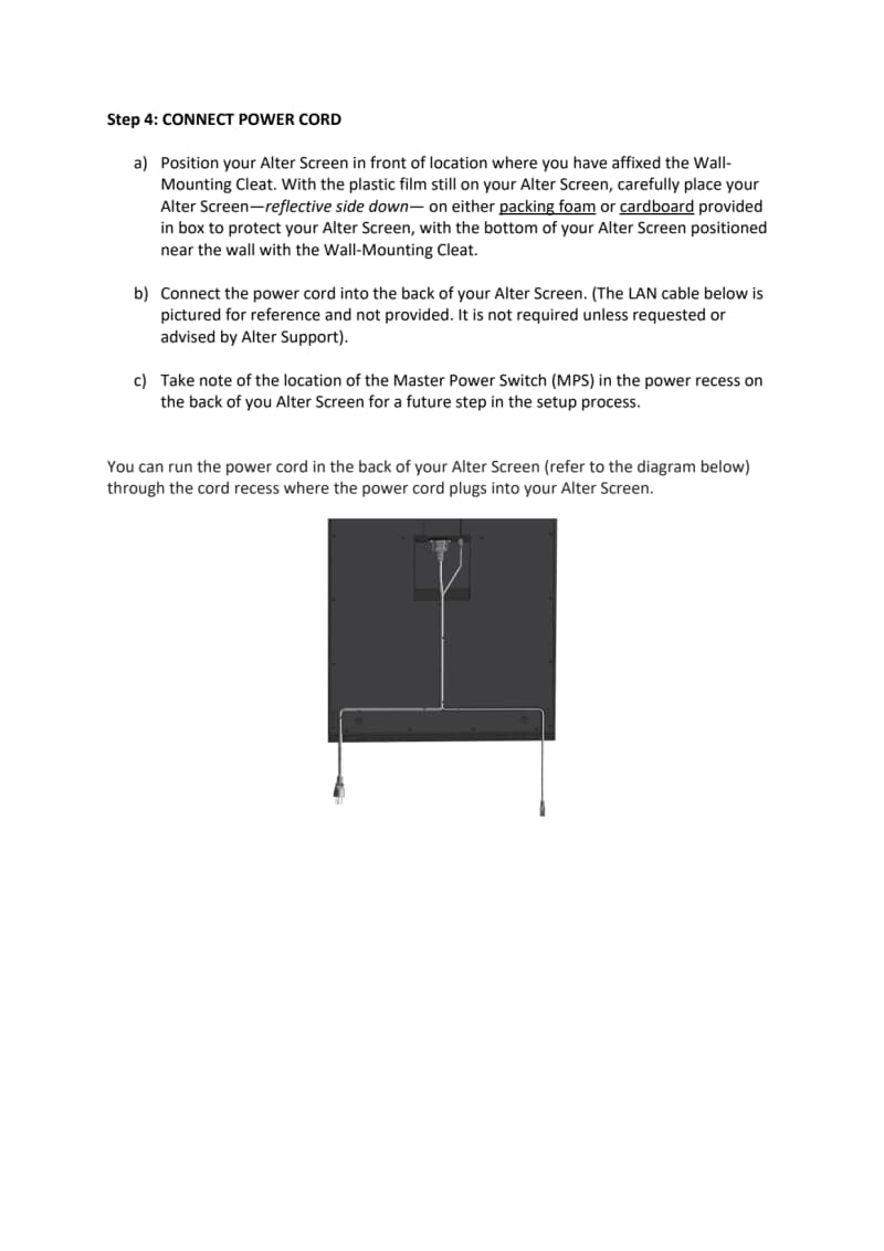 screen setup instruction page 15
