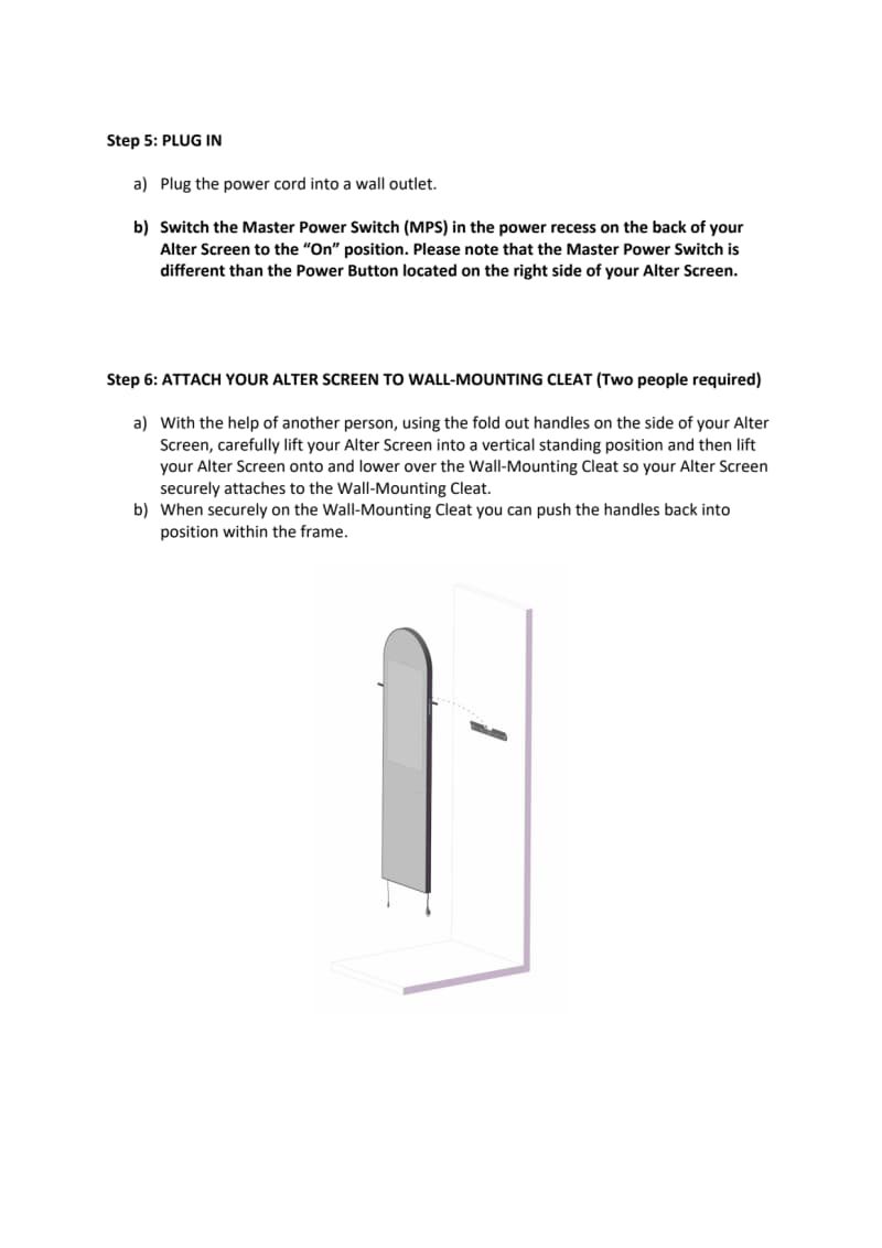 screen setup instruction page 16