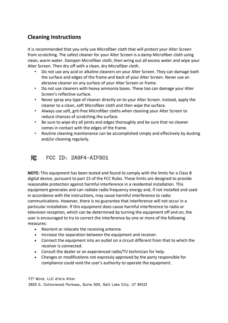 screen setup instruction page 19