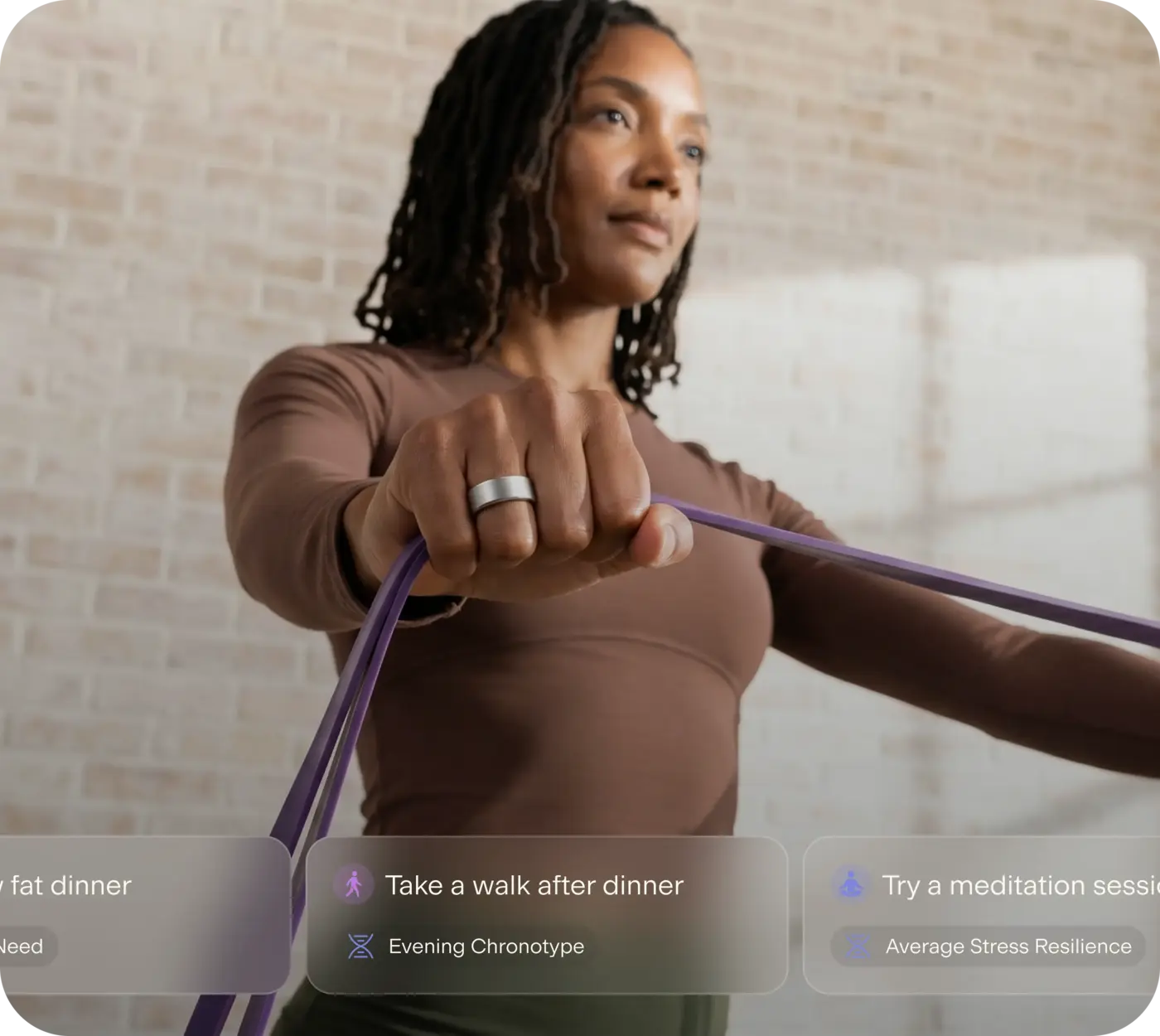Woman preparing to exercise
